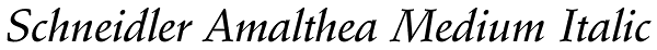 Schneidler Amalthea Medium Italic Font