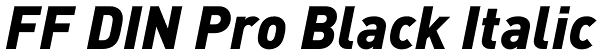 FF DIN Pro Black Italic Font