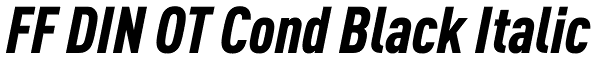 FF DIN OT Cond Black Italic Font