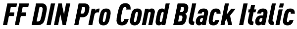 FF DIN Pro Cond Black Italic Font