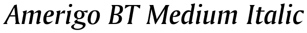 Amerigo BT Medium Italic Font