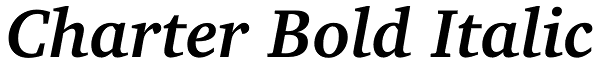 Charter Bold Italic Font