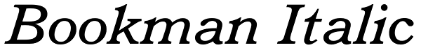 Bookman Italic Font