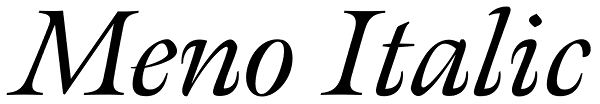 Meno Italic Font