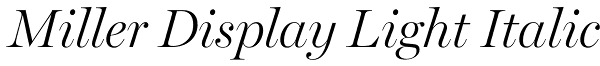 Miller Display Light Italic Font