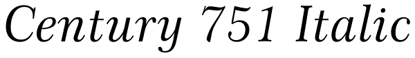 Century 751 Italic Font