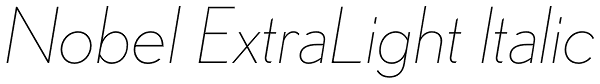 Nobel ExtraLight Italic Font