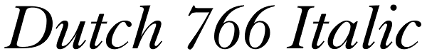 Dutch 766 Italic Font