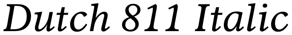 Dutch 811 Italic Font