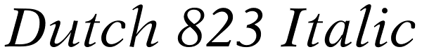 Dutch 823 Italic Font