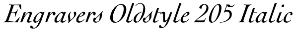 Engravers Oldstyle 205 Italic Font