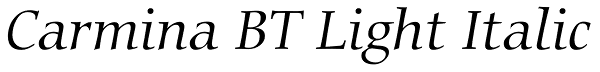 Carmina BT Light Italic Font