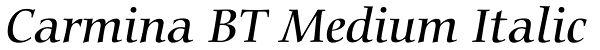 Carmina BT Medium Italic Font