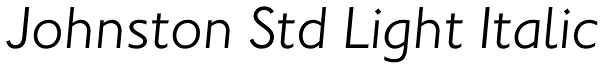 Johnston Std Light Italic Font