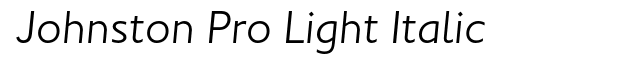 Johnston Pro Light Italic Font