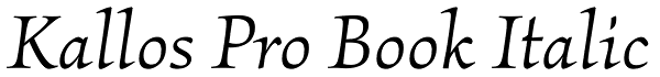 Kallos Pro Book Italic Font