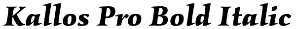 Kallos Pro Bold Italic Font