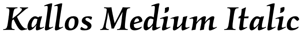 Kallos Medium Italic Font