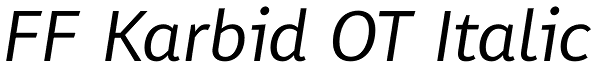 FF Karbid OT Italic Font