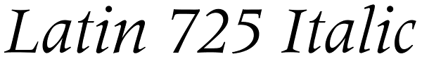 Latin 725 Italic Font