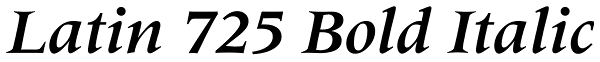 Latin 725 Bold Italic Font