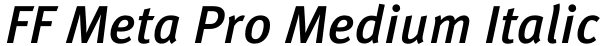 FF Meta Pro Medium Italic Font