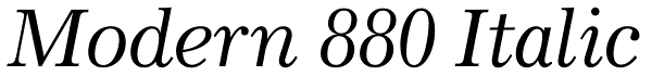 Modern 880 Italic Font