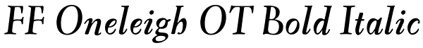 FF Oneleigh OT Bold Italic Font