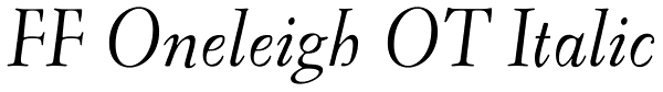 FF Oneleigh OT Italic Font
