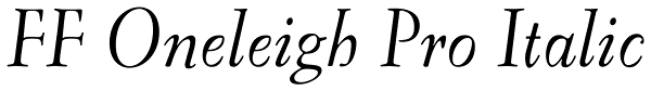 FF Oneleigh Pro Italic Font