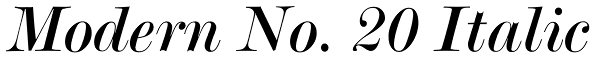 Modern No. 20 Italic Font