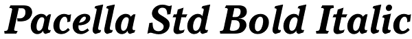 Pacella Std Bold Italic Font