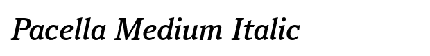 Pacella Medium Italic Font