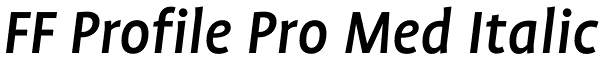 FF Profile Pro Med Italic Font