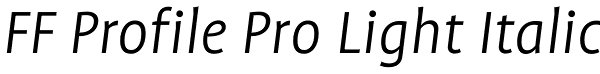 FF Profile Pro Light Italic Font