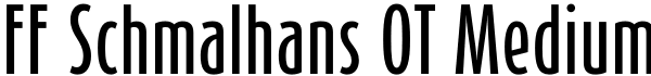 FF Schmalhans OT Medium Font