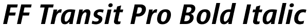 FF Transit Pro Bold Italic Font