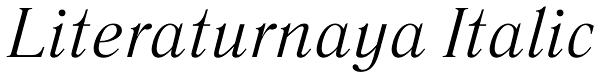 Literaturnaya Italic Font