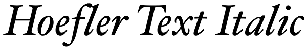 Hoefler Text Italic Font