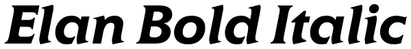 Elan Bold Italic Font