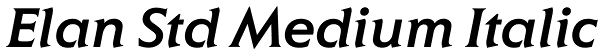 Elan Std Medium Italic Font