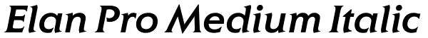 Elan Pro Medium Italic Font