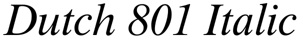 Dutch 801 Italic Font