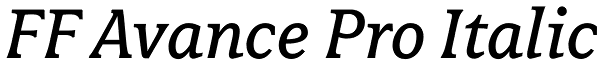 FF Avance Pro Italic Font