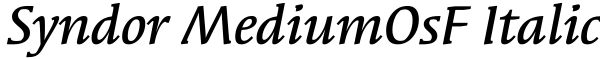 Syndor MediumOsF Italic Font