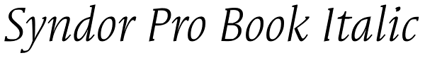 Syndor Pro Book Italic Font