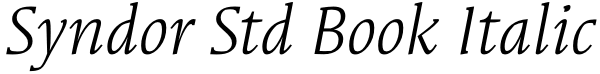 Syndor Std Book Italic Font