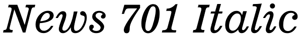 News 701 Italic Font