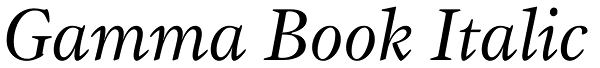 Gamma Book Italic Font
