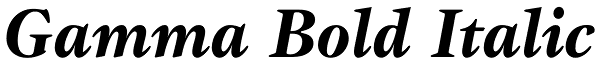 Gamma Bold Italic Font